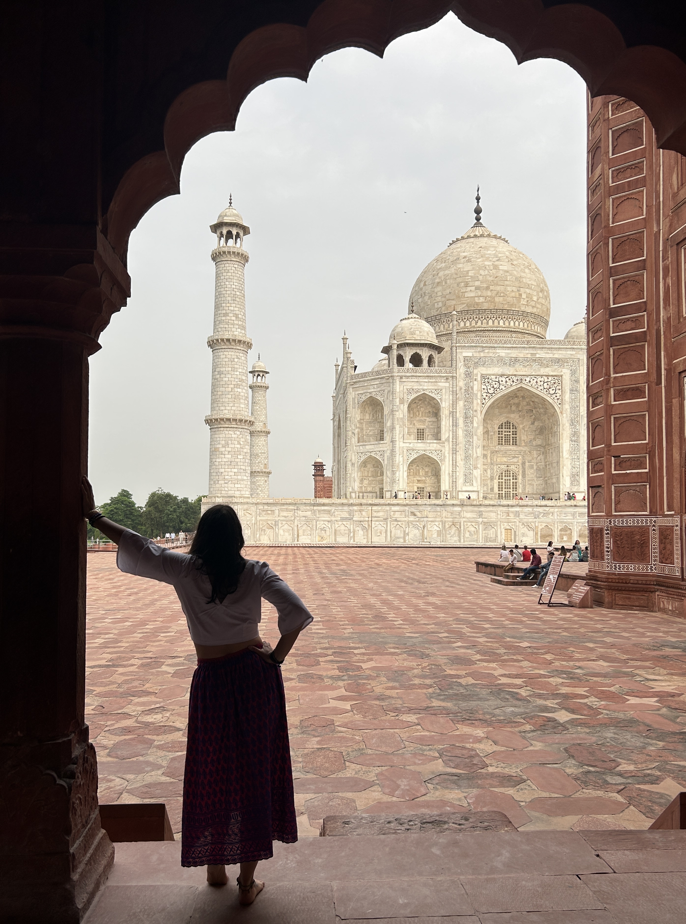 Frente al Taj Mahal, en Agra